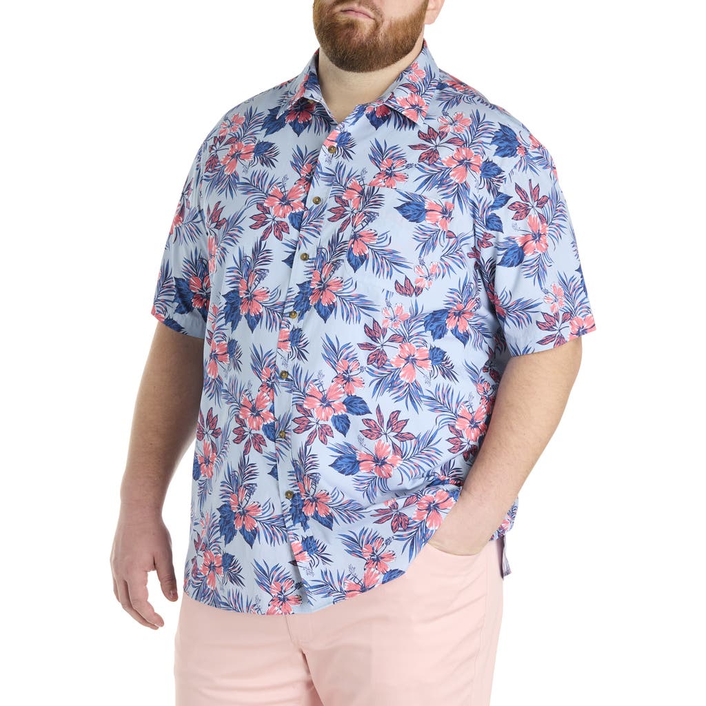 Oak Hill By Dxl Big & Tall Floral Sport Shirt In Blue Multi