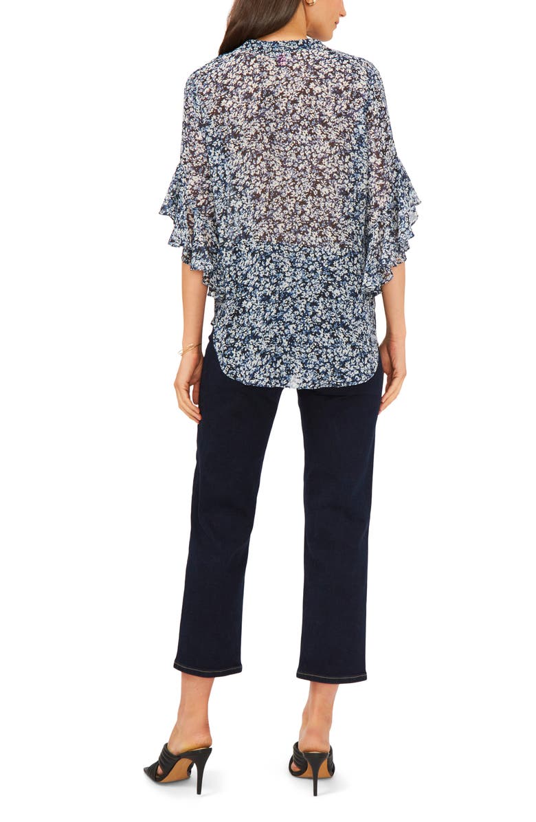 Vince Camuto Floral Print Flutter Sleeve Blouse, Alternate, color,