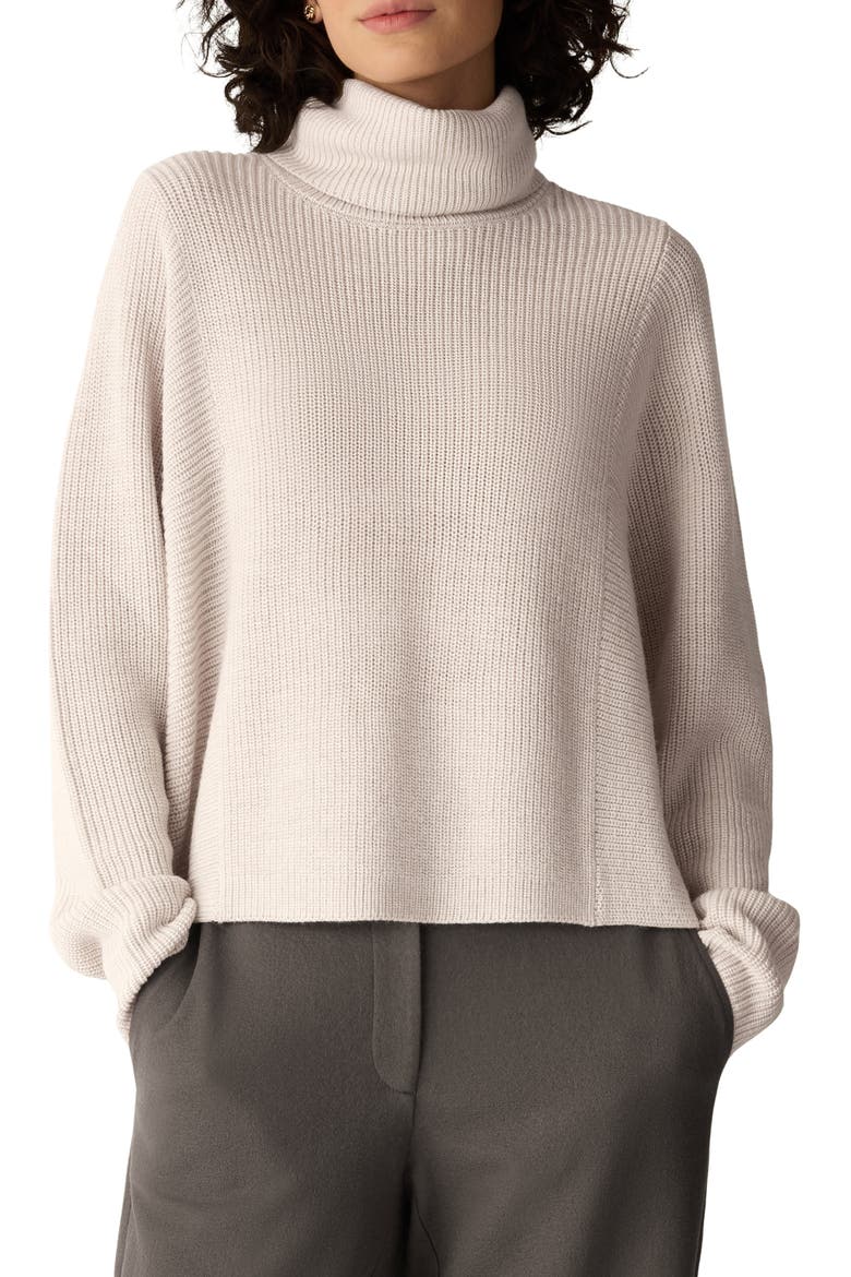 Merino Wool Turtleneck Sweater, Main, color, PLASTER
