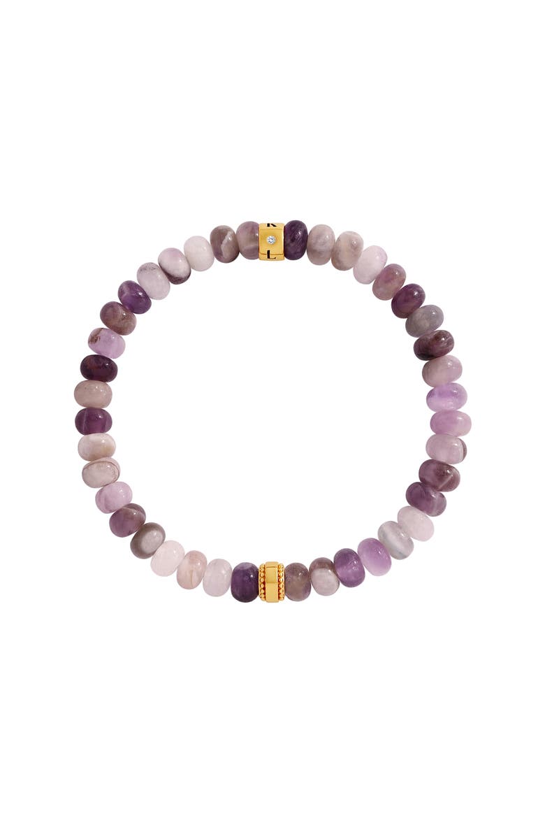 Amethyst Gold Plated Women's Beaded Bracelet - Calm Spirit, Main, color, Purple/Gold