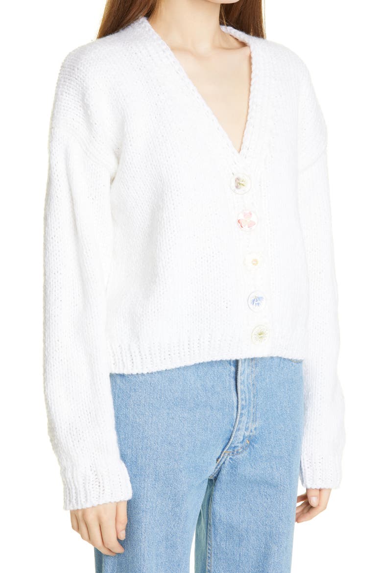 Lirika Matoshi x Dauphinette Oversize Cardigan, Alternate, color, WHITE/ MULTI FLOWER