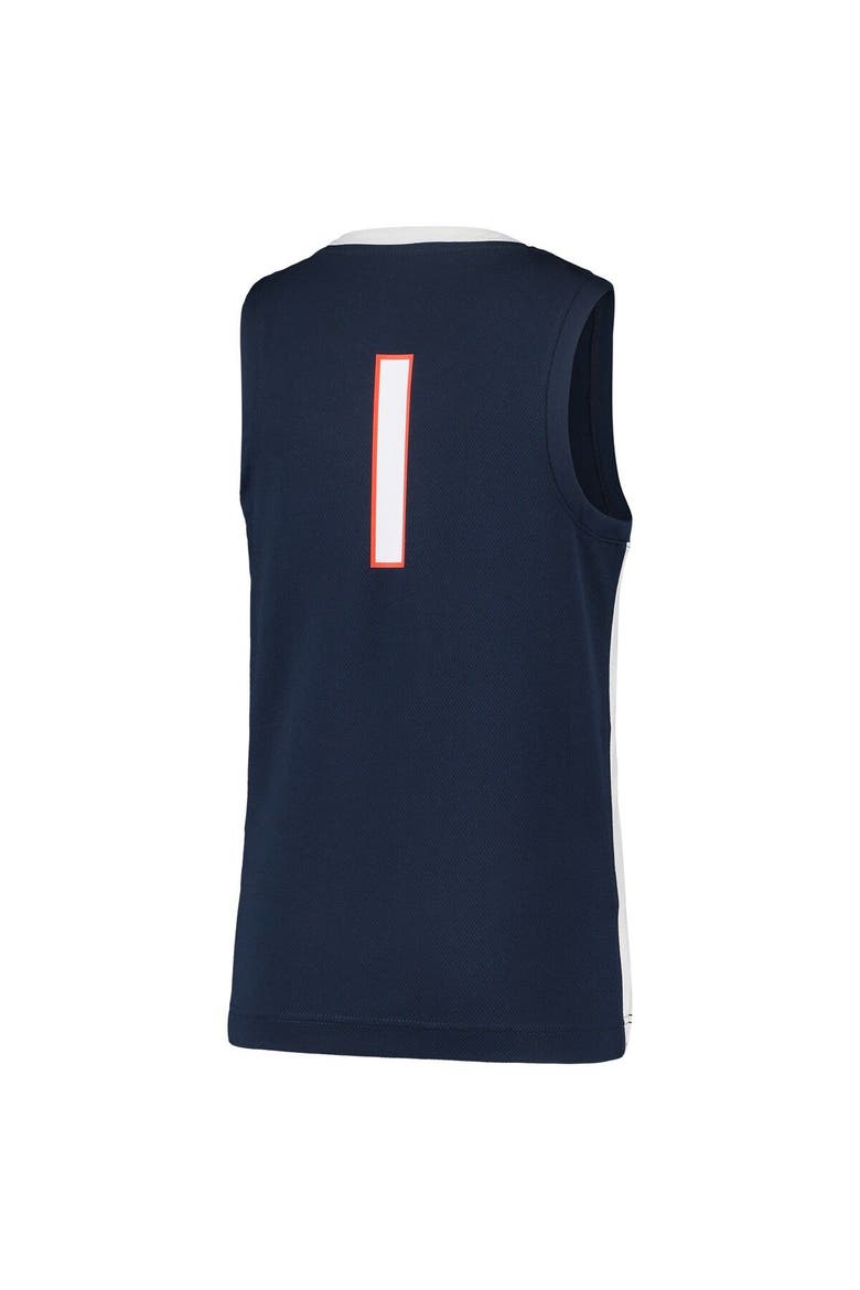 Youth Nike #1 Navy Virginia Cavaliers Team Replica Basketball Jersey, Alternate, color, Navy