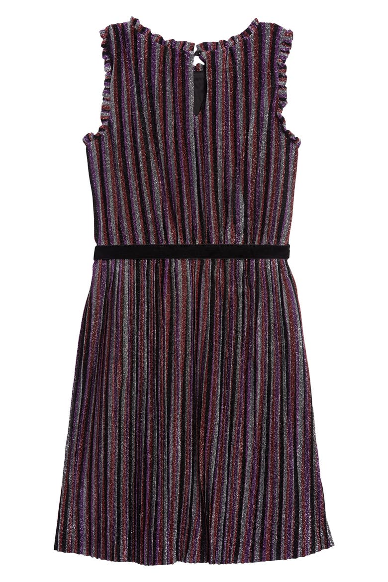 Shimmer Stripe Shift Dress, Alternate, color, MULTI BLACK