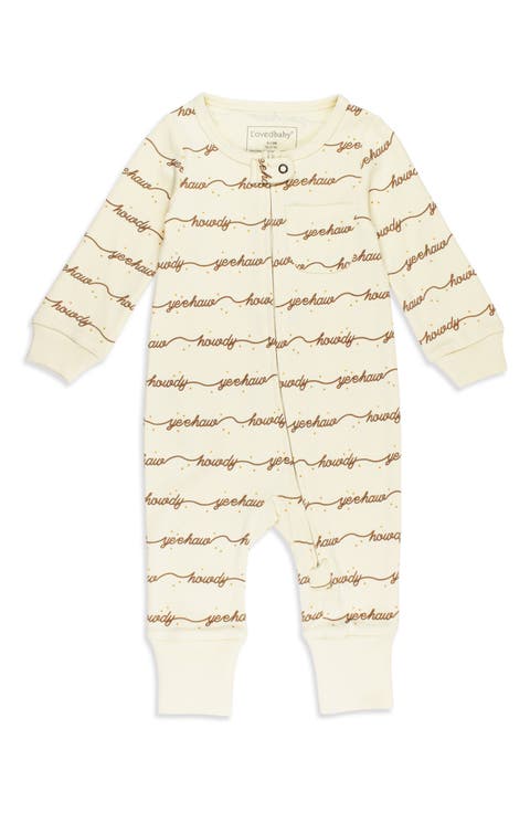 Print Organic Cotton Zip Romper (Baby)