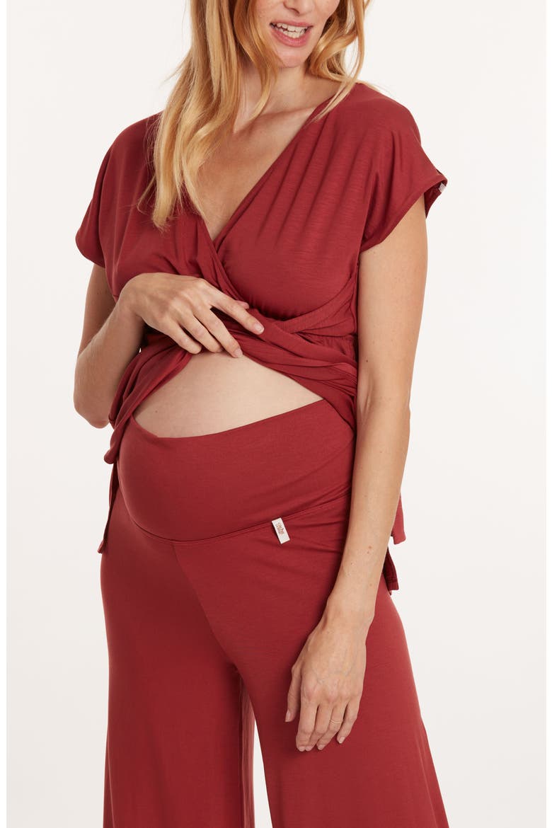 Origin pregnancy and nursing tunic, Alternate, color, TERRACOTA