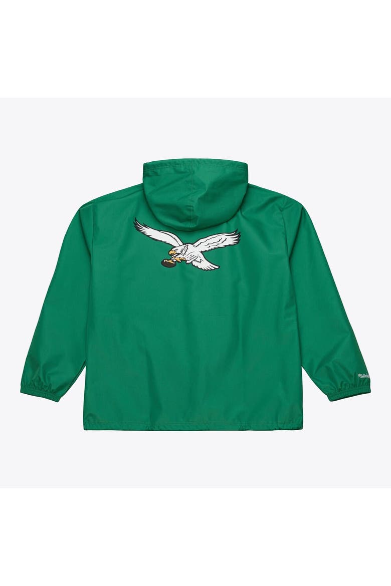 Men's Mitchell & Ness Kelly Green Philadelphia Eagles Coaches Full-Snap Hooded Windbreaker Jacket, Alternate, color, Kelly Green