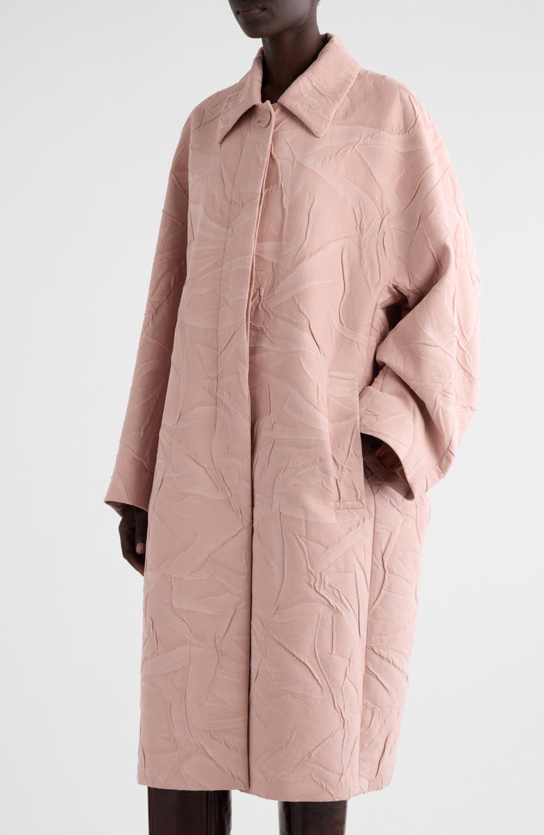 Dries Van Noten Roolsy Tonal Crinkle Jacquard Coat, Alternate, color,