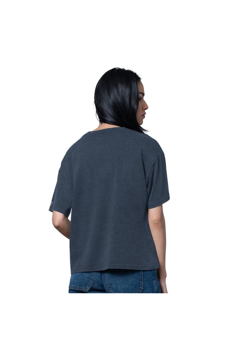 STARTER Women's Starter Heather Deep Sea Blue Seattle Kraken Oversized Hall of Fame T-Shirt, Alternate, color, Heather Navy