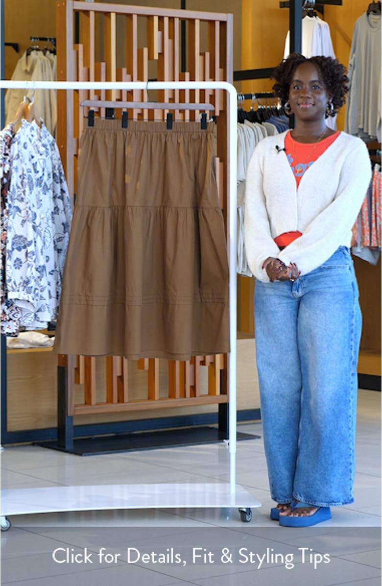 Floral Tiered Cotton Maxi Skirt, sales video thumbnail