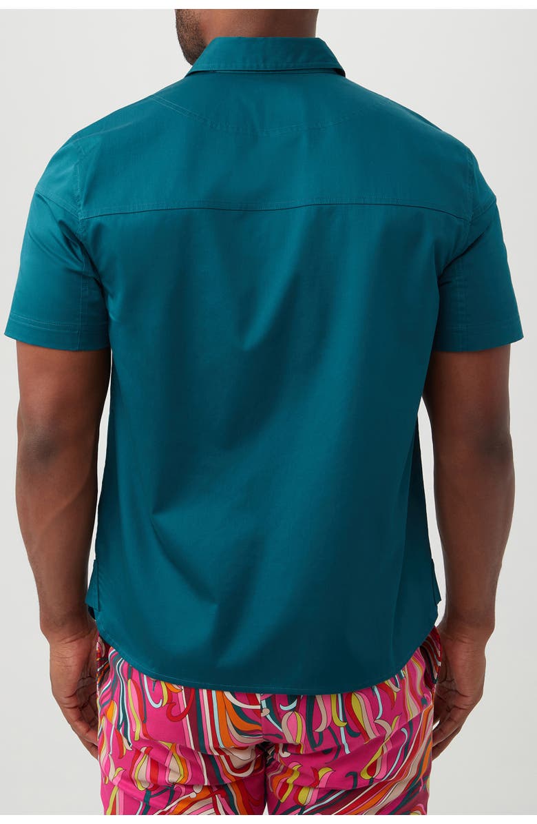 MR TURK Shelton Short Sleeve Button-Up Shirt, Alternate, color, Greenwich Green