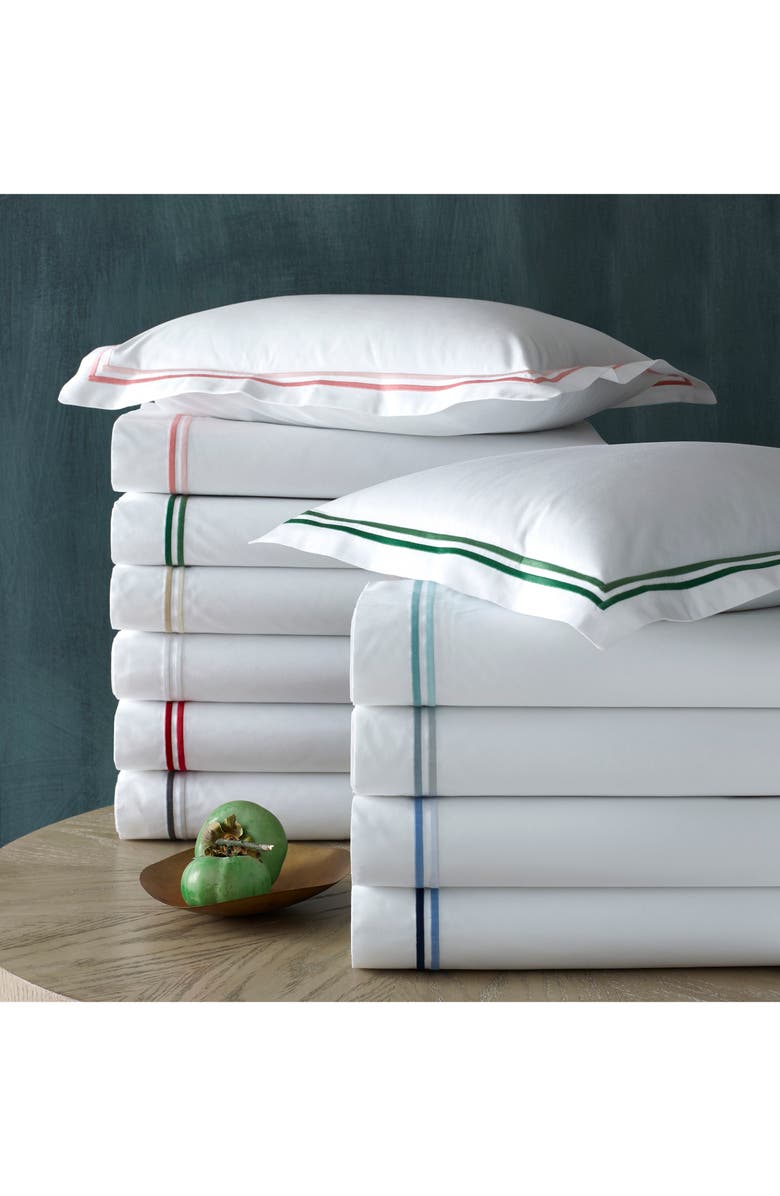 Matouk Essex Flat Sheet, Alternate, color, Charcoal