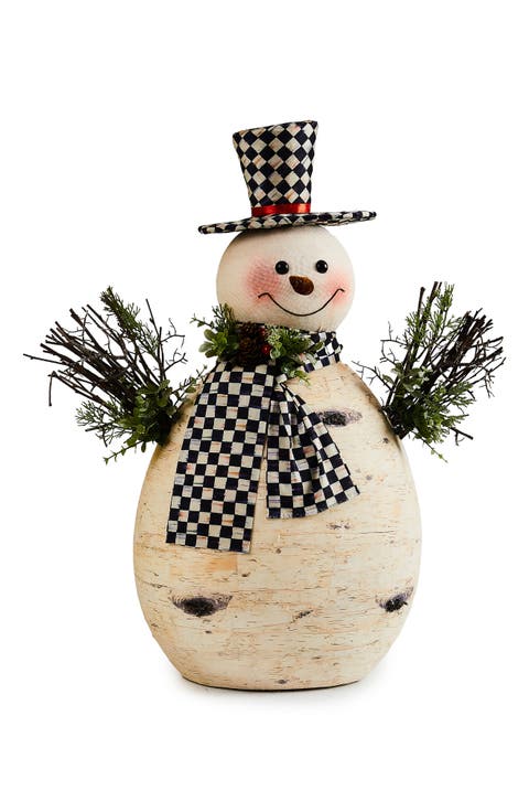Farmhouse Holiday Large Birch Snowman Ornament
