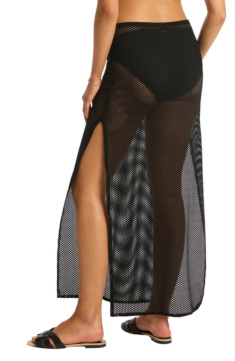 Sea Level Surf Mesh Cover-Up Maxi Skirt, Alternate, color, 