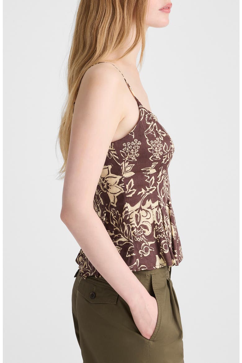 Darted Peplum Camisole, Alternate, color, DARK BROWN