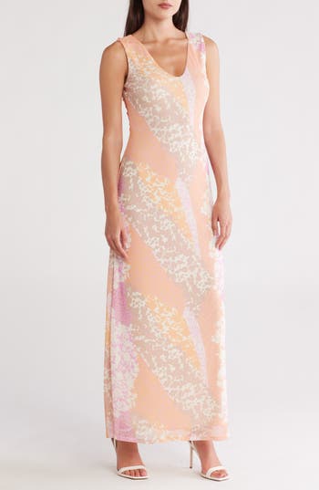 Afrm Los Angeles Earhart Sleeveless Mesh Maxi Dress