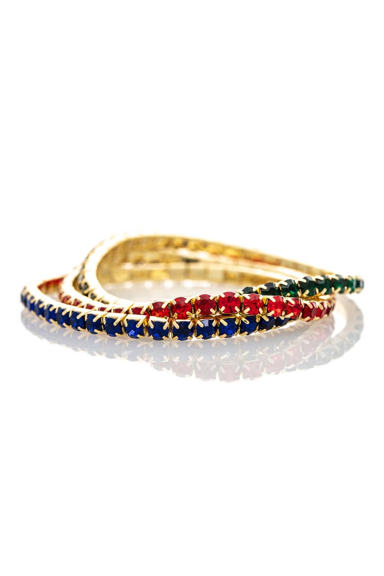 Set of 3 Stretch Bracelets, Main, color, MULTI