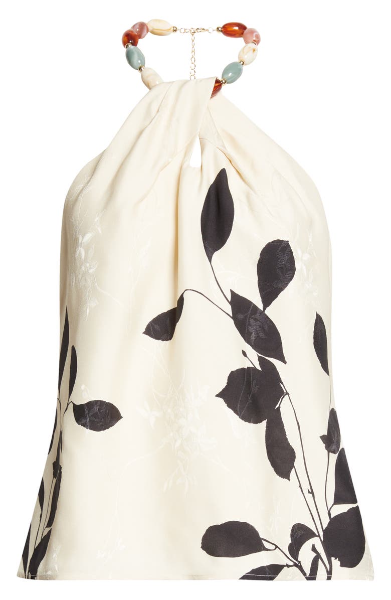 Reiss Delilah Halter Top, Main, color, Ivory/ Black