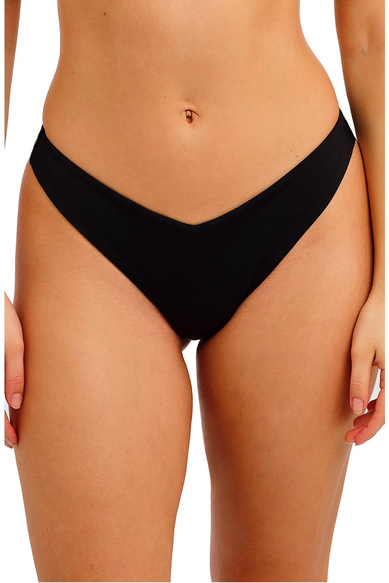 Jewel Cove Brazilian Bikini Bottoms, Main, color, PLAIN BLACK