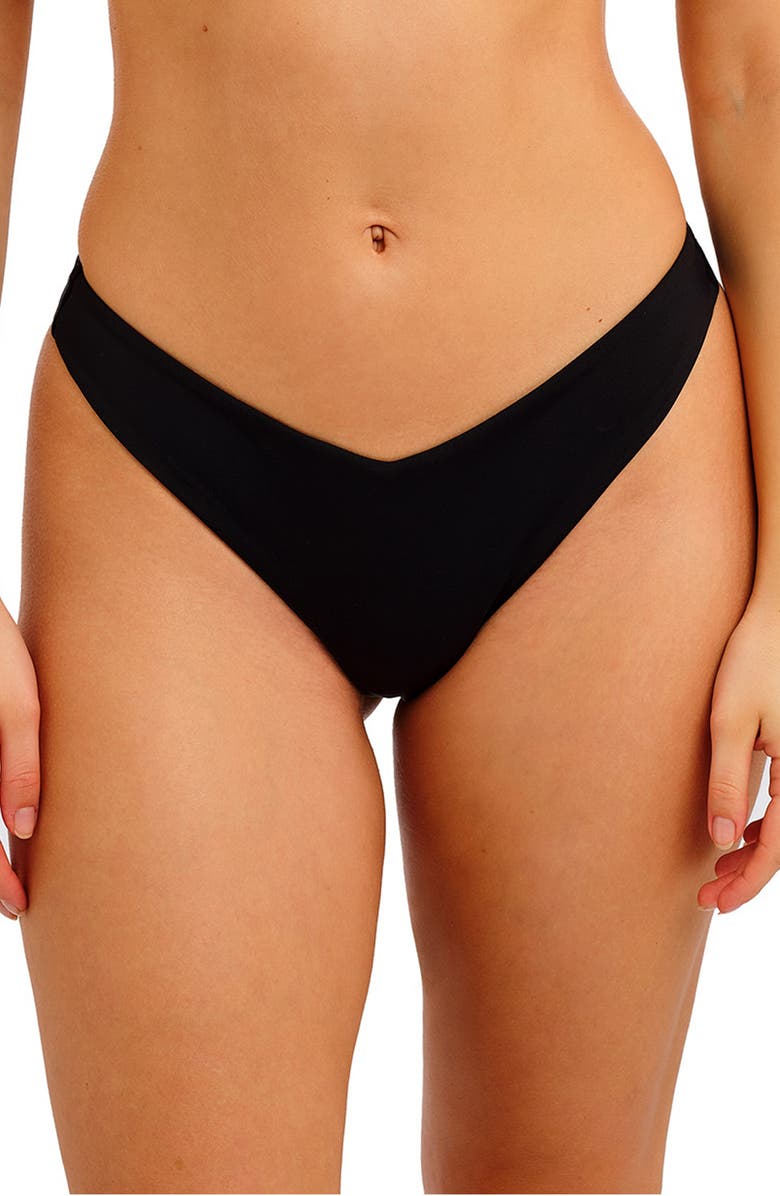 Freya Jewel Cove Brazilian Bikini Bottoms, Main, color, Plain Black