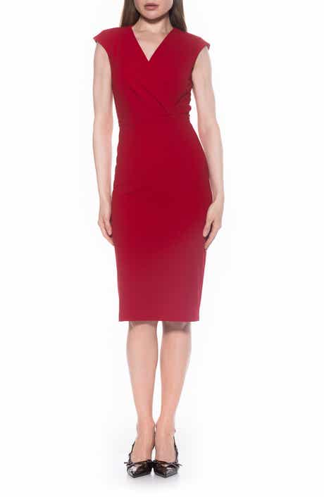 Alexia Admor Essence Cap Sleeve Midi Sheath Dress