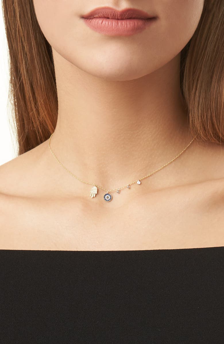 Meira T Desert Infusion Diamond & Sapphire Pendant Necklace, Alternate, color,