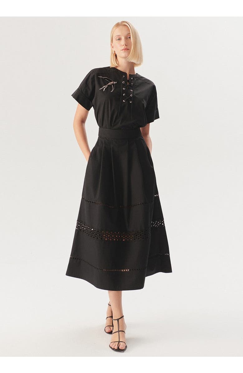 Exquise Sydney Midi Skirt, Alternate, color, Black