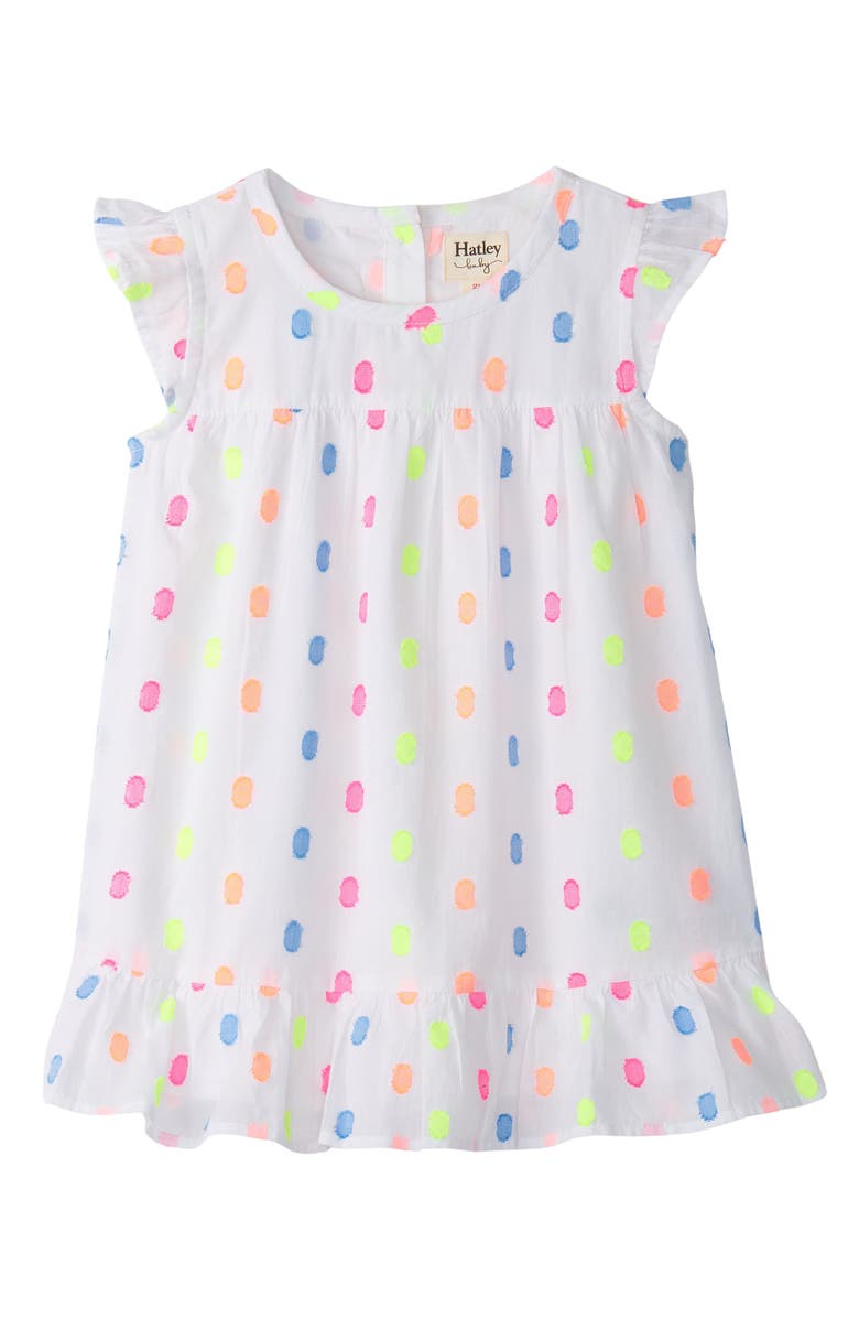 Hatley Summer Dots Cotton Blend Blend Dress, Main, color, 