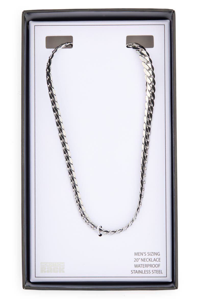 Men's Curb Link Necklace, Main, color, STAINLESS