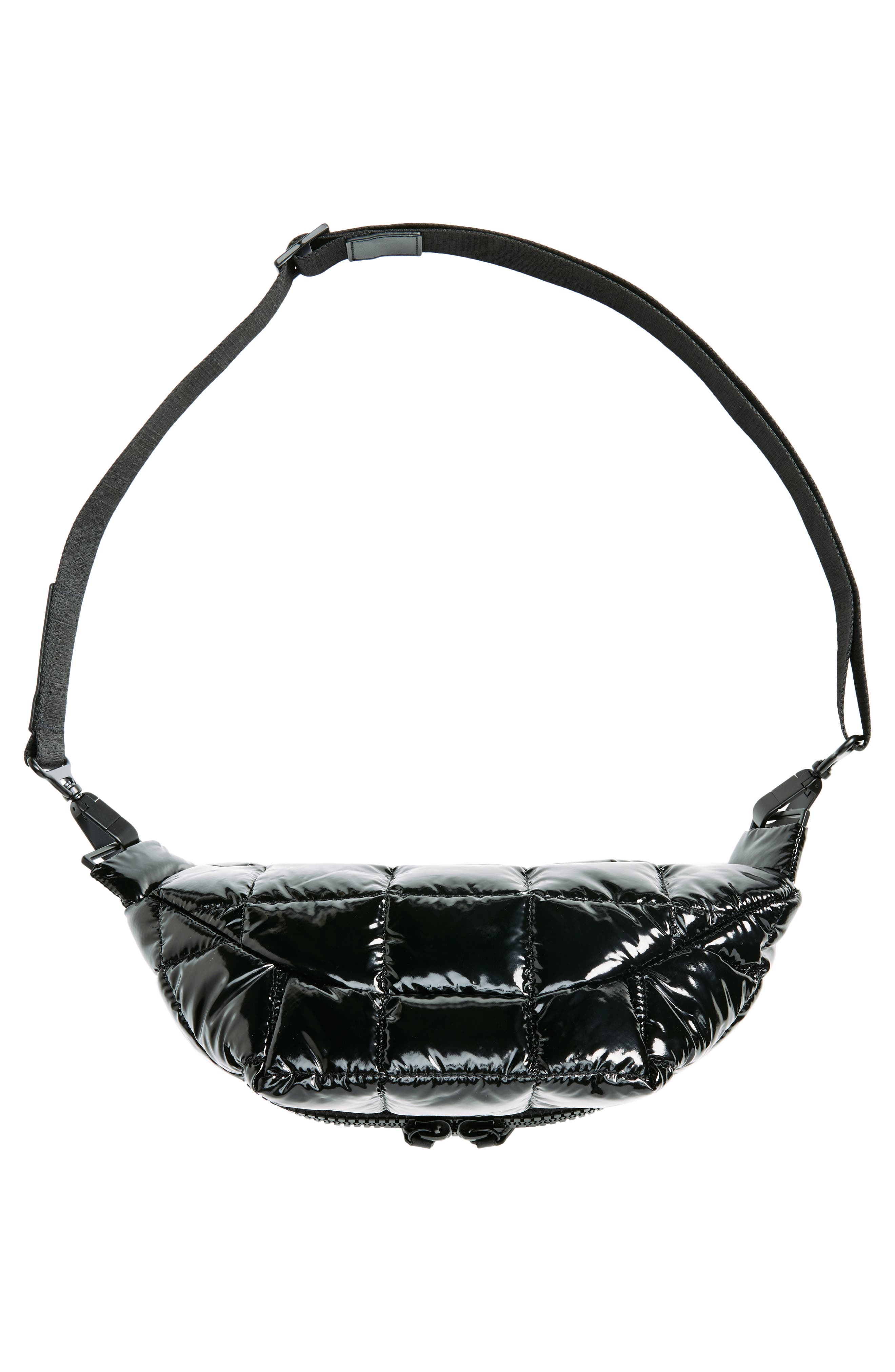 VeeCollective Porter Water Resistant Quilted Recycled Nylon Sling Bag, Alternate, color, Black Vinyl