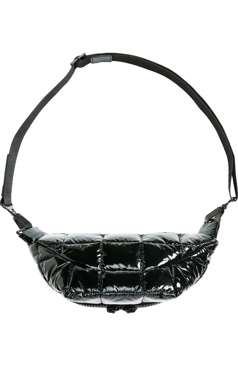 VeeCollective Porter Water Resistant Quilted Recycled Nylon Sling Bag, Alternate, color, Black Vinyl