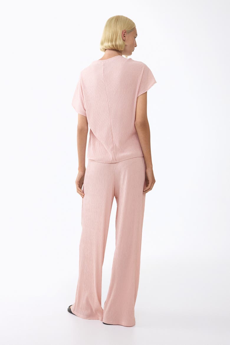 Crinkled Drawstring Pants, Alternate, color, Dusty pink