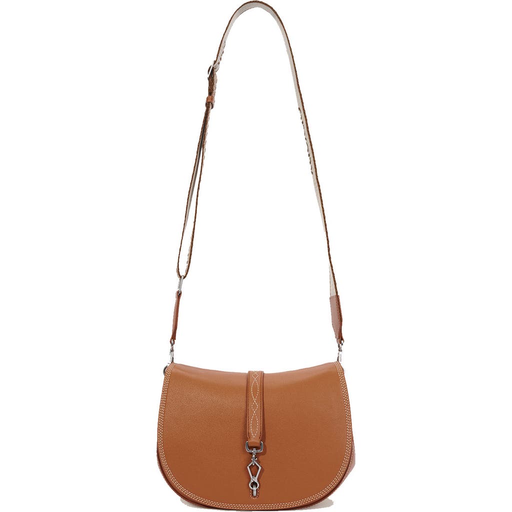 Shop Oryany Western Stitch Saddle Crossbody Bag In Tiki Tan
