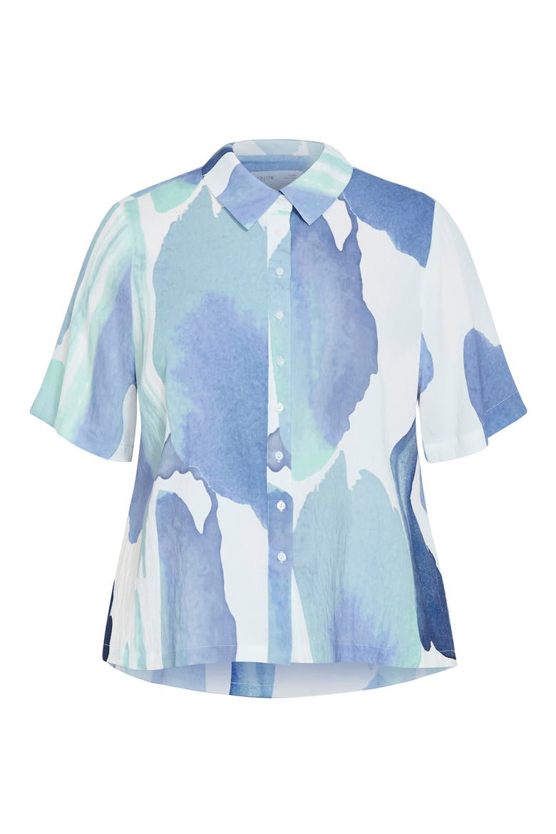 Level Up Short Sleeve Button-Up Shirt, Alternate, color, TRANQUIL