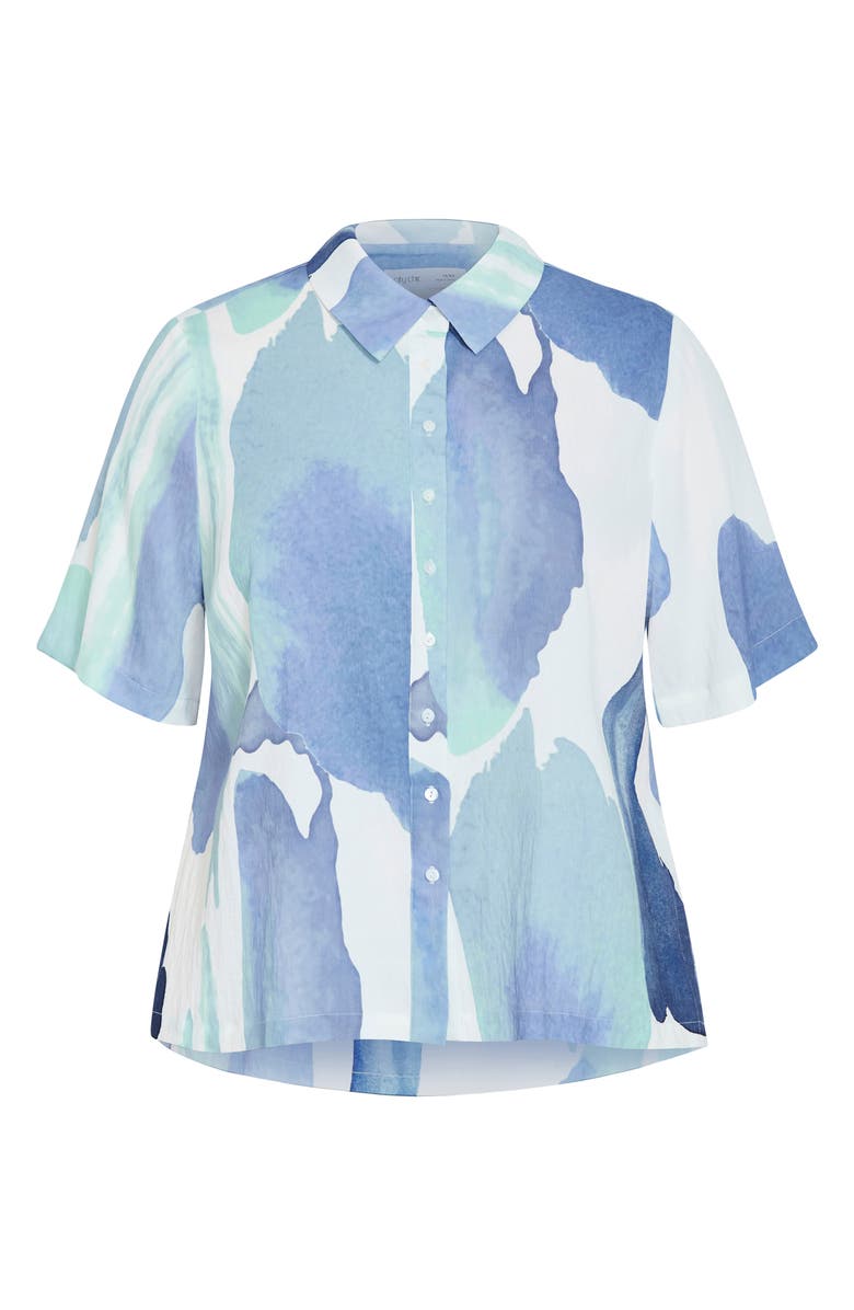 City Chic Level Up Short Sleeve Button-Up Shirt, Alternate, color, 