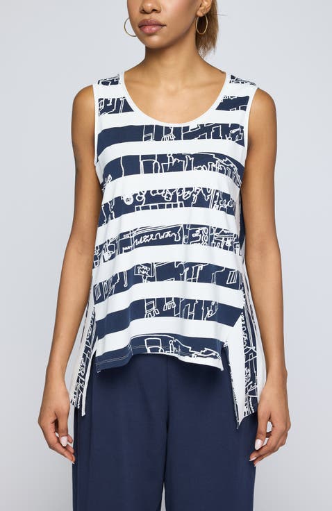 Ondine Striped High-Low Top