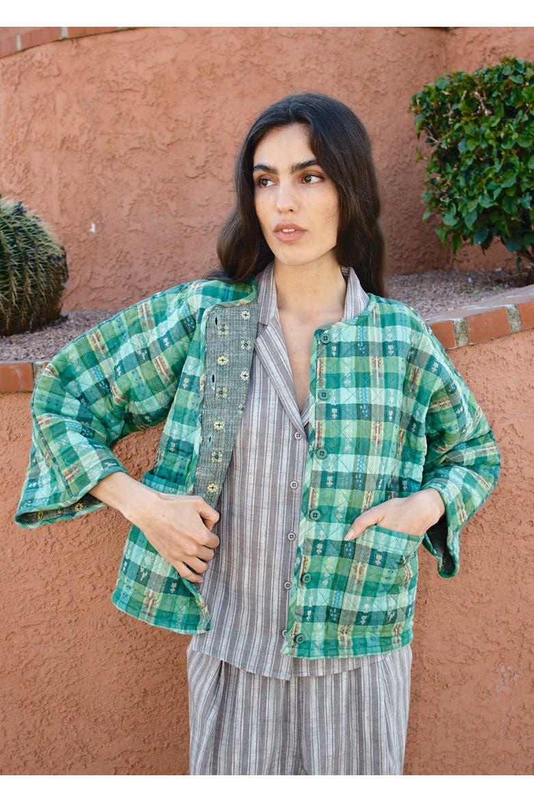 Amara Quilted and Reversible Cardi Jacket Garden, Alternate, color, Garden