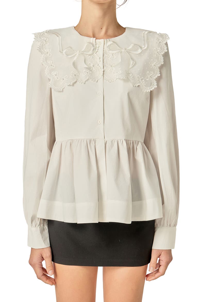 Collar Poplin Top, Alternate, color, WHITE