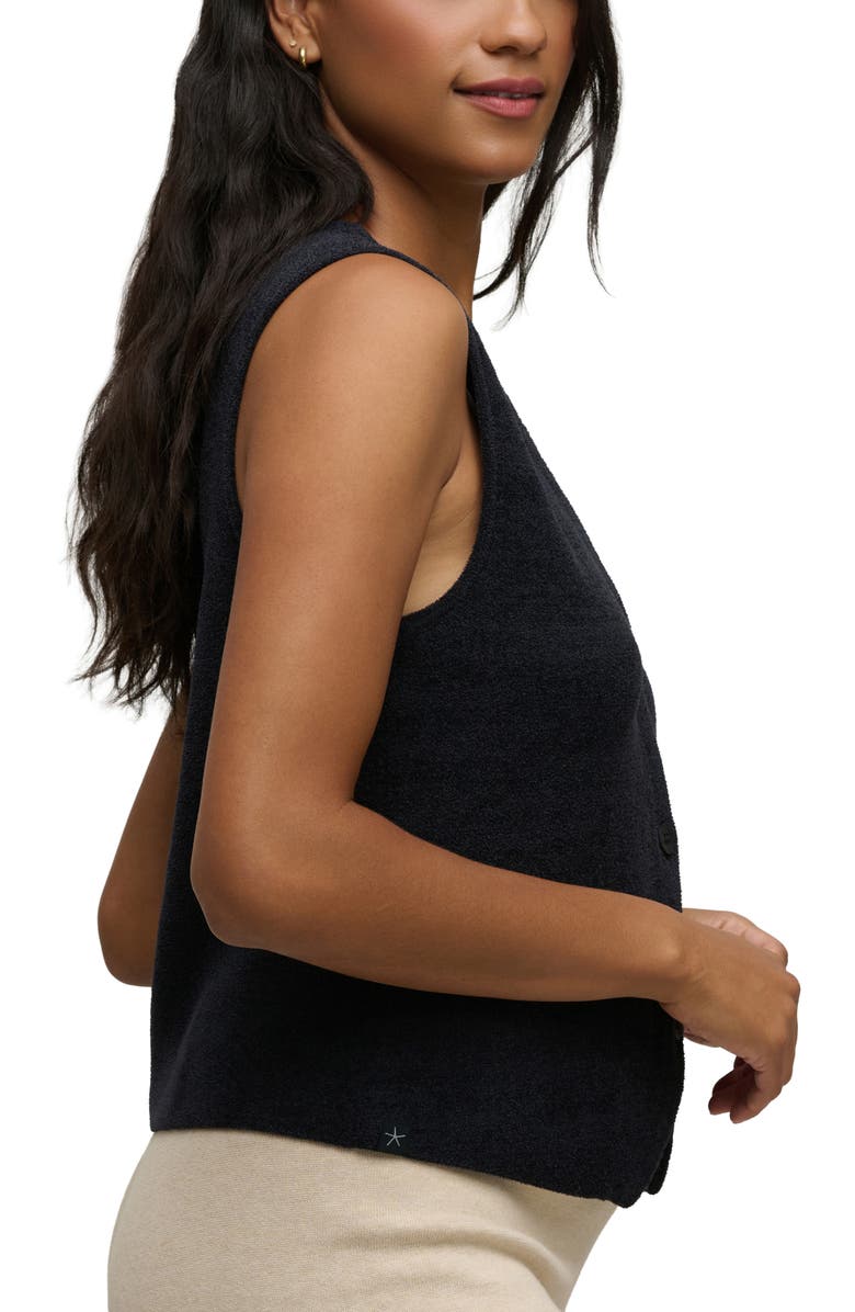 Barefoot Dreams<sup>®</sup> CozyChic Ultra Lite<sup>®</sup> Button Front Vest, Alternate, color, Black