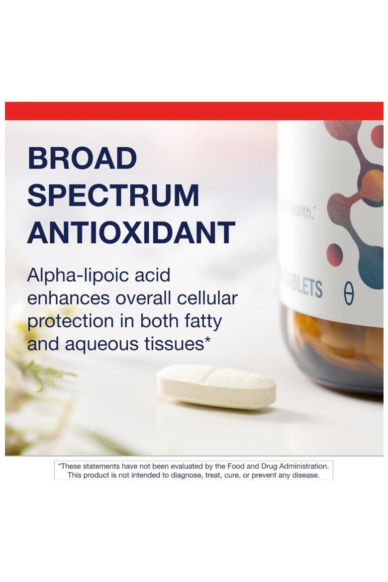 Alpha-Lipoic Acid 300 mg Metabolism and Antioxidant Support Supplement 60 Tablets, Alternate, color, None