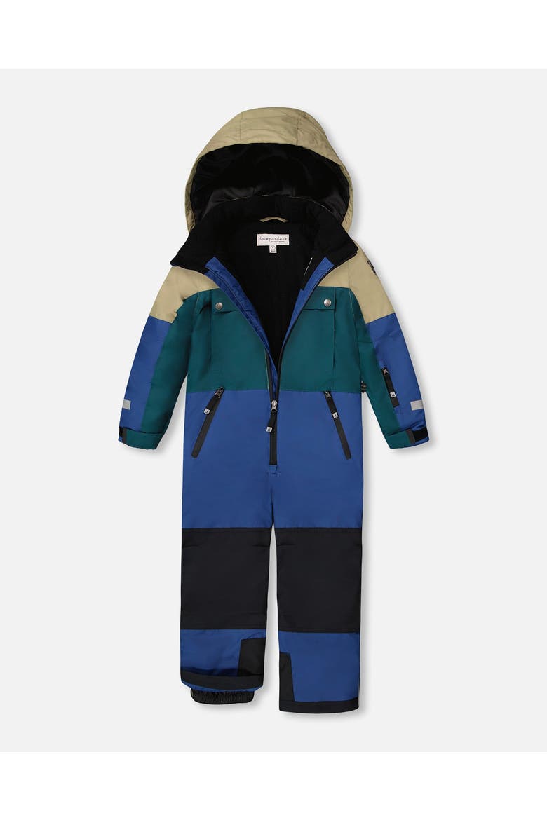 One-Piece Teknik Snowsuit Colorblocked, Alternate, color, Navy Blue