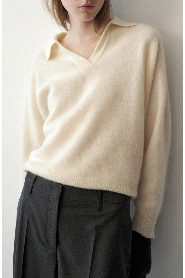 Wool Polo Neck Sweater, Main, color, PASTEL YELLOW
