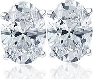 Bliss Diamond 2 Ct Lab Grown Oval Diamond Studs 14k Gold Earrings