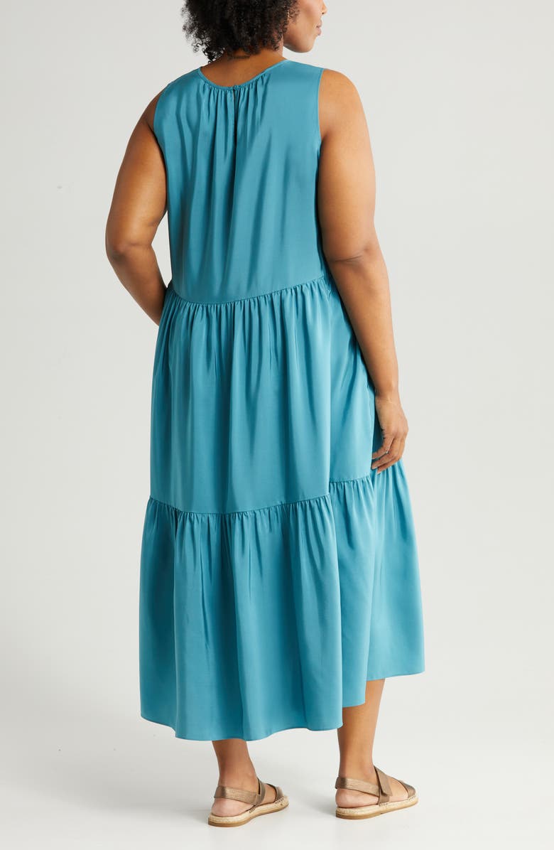 Eileen Fisher Tiered Silk Dress, Alternate, color, 