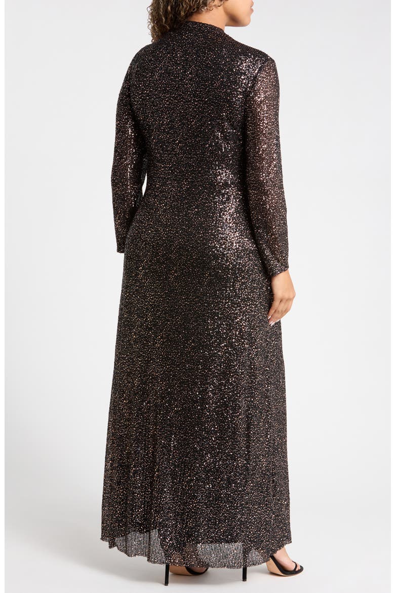 Twist Front Maxi Dress, Alternate, color, ANNE BLACK / GOLD