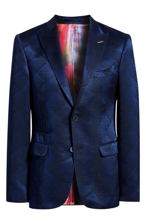 Navy Jacquard Blazer