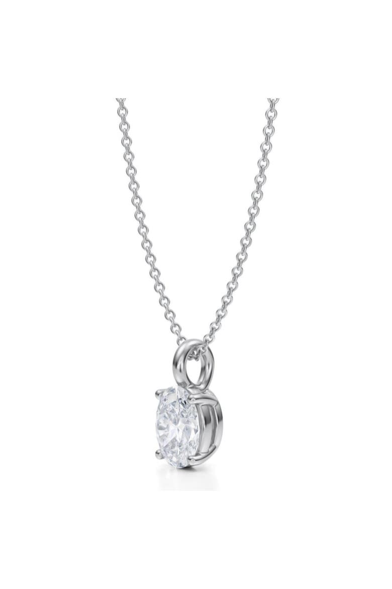 Oval Solitaire Lab Diamond Pendant Necklace 14K 1.0ct, Alternate, color, White Gold