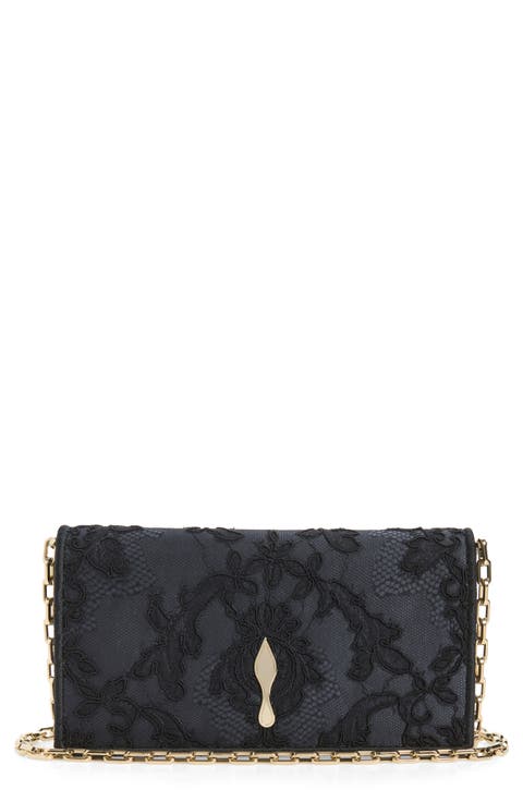 Bettina Chantilly Lace & Crepe Satin Clutch