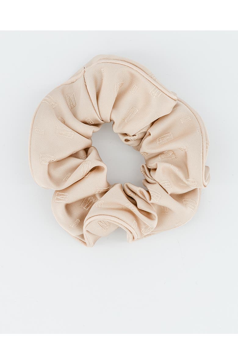Alexandre de Paris Amaretto Silk Scrunchie, Main, color, Beige