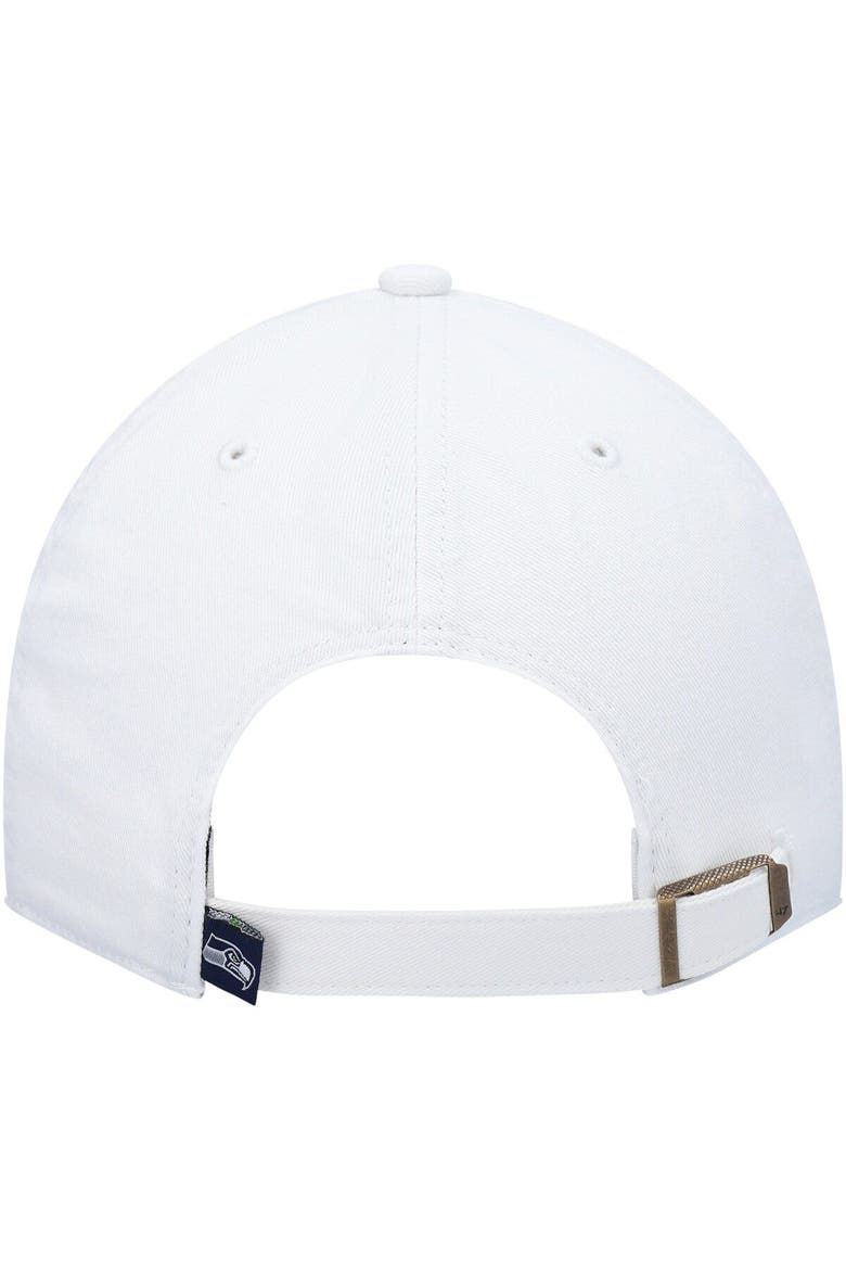 Men's '47 White Seattle Seahawks Clean Up Adjustable Hat, Alternate, color, White