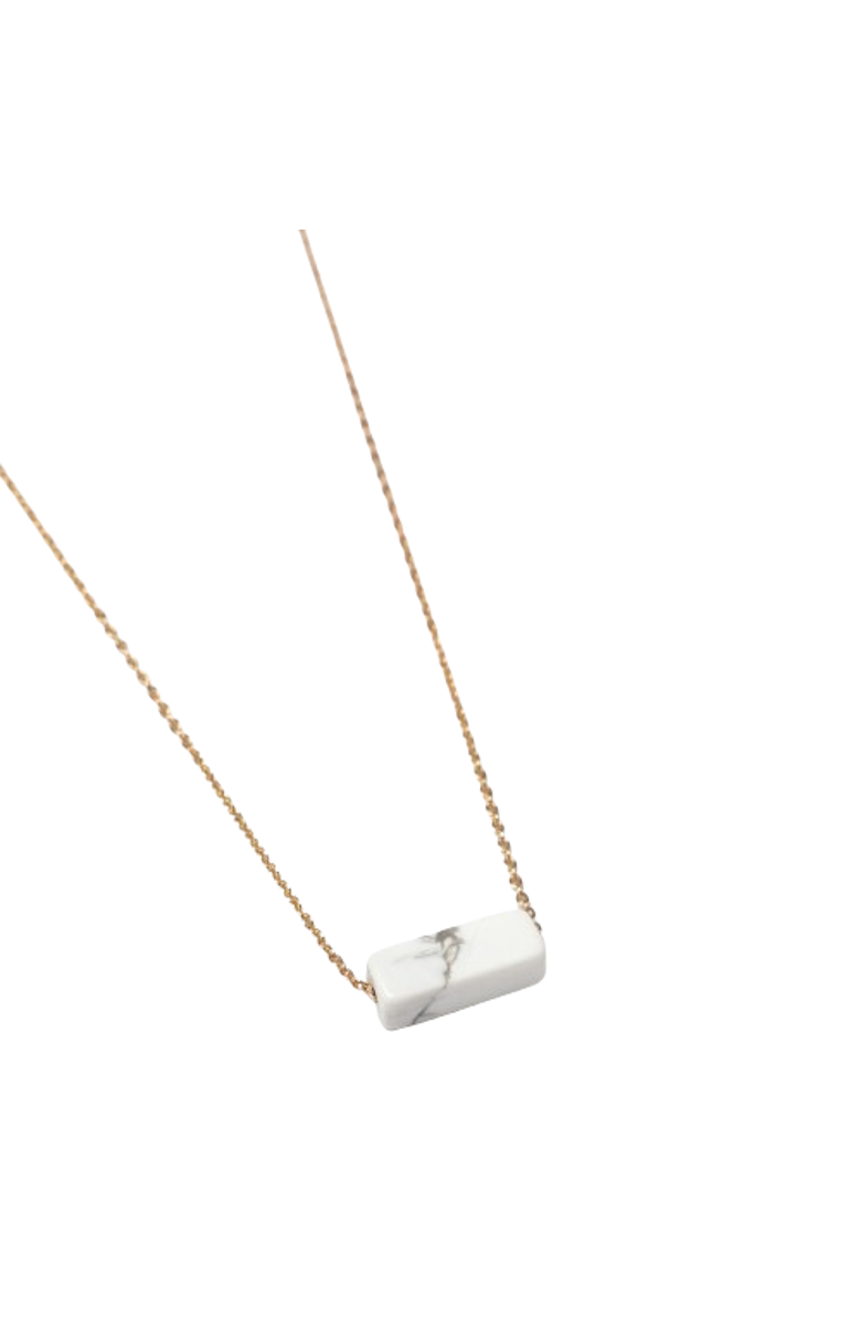 Totalee Gift You're a Gem Necklace, White Burnished Brass White, Alternate, color, 